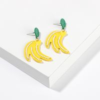 Korea Candy Color Fruit Banana Strawberry Lemon Childlike Girls Alloy Earrings main image 5