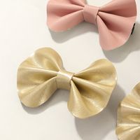 Pure Color Full Pu Bowknot  Korean  Hair Clip Set main image 3