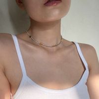 Korean Daily Minimalist All-match Diamond Cross Stitching Clavicle Necklace Choker main image 6