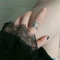 Simple Silver Double-layer Chain Diamond Ring Fashionable Adjustable Middle Finger Wholesale Nihaojewelry main image 6