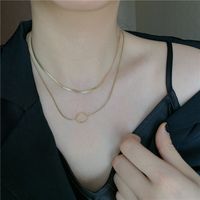 Fashion Titanium Steel Niche Short Double Simple Minimalist Clavicle Chain Necklace For Women main image 4