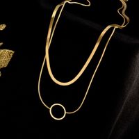 Fashion Titanium Steel Niche Short Double Simple Minimalist Clavicle Chain Necklace For Women main image 3