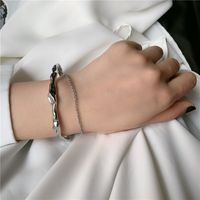 Double-layer Metal Chain Bracelet Original Design Silver Copper Material Bracelet Wholesale main image 2