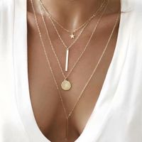 Creative New Star Disc Pendant Multilayer Necklace main image 1