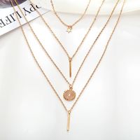 Creative New Star Disc Pendant Multilayer Necklace main image 3