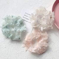 Korean Sweet Flower Hair Ring Solid Color Head Hair Scrunchies  Wholesale main image 1