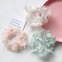 Korean Sweet Flower Hair Ring Solid Color Head Hair Scrunchies  Wholesale main image 3