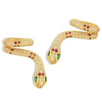 Irregular Ear Bone Clip Snake-shaped Ear Clip Geometric  Hip-hop Diamond Earrings main image 1