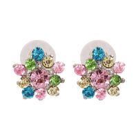 Korean Fashion Flower Crystal Diamond Elegant Alloy Earrings  Wholesale main image 1