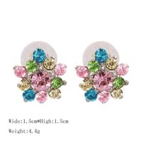 Korean Fashion Flower Crystal Diamond Elegant Alloy Earrings  Wholesale main image 6