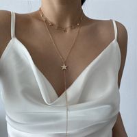 Fashion Long Y-shaped Chain Star Rhinestone Tassel Geometric Women's Necklace main image 5