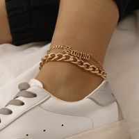 Fashion Geometric Chain Set Simple Beach Flower Body Letter Hollow Women's Anklet main image 2