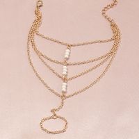 Fashion Trend Golden Thin Chain Multi-layer Finger One Rice Bead Bracelet For Women main image 4
