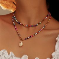 Collier De Coquille Colorée En Alliage De Perles De Riz main image 1