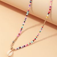Wholesale Bohemian Color Rice Bead Alloy Colorful Shell Necklace main image 5