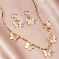 Fashion Women's Butterfly Alloy Earrings Necklace Set Wholesale main image 3