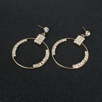 Alloy Diamond-studded Geometric Circular Hollow Earrings Wholesale Nihaojewerly main image 5