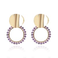 Retro Alloy Diamond Geometric Round Fashion Earrings Wholesale Nihaojewerly main image 1