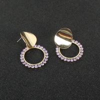 Retro Alloy Diamond Geometric Round Fashion Earrings Wholesale Nihaojewerly main image 3