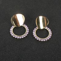 Retro Alloy Diamond Geometric Round Fashion Earrings Wholesale Nihaojewerly main image 4