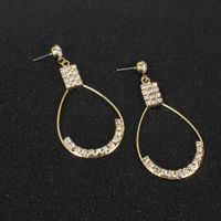 Alloy Diamond Drop-shaped Hollow Creative Earrings Wholesale Nihaojewerly main image 5