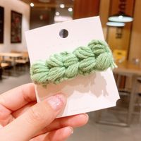 New Cute Duckbill Clip Knitted Hair Clip Candy Color Wool Hair Accessories Wholesale sku image 2