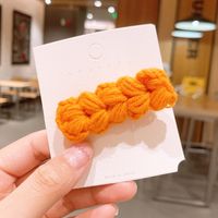 New Cute Duckbill Clip Knitted Hair Clip Candy Color Wool Hair Accessories Wholesale sku image 3