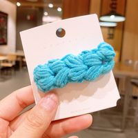 New Cute Duckbill Clip Knitted Hair Clip Candy Color Wool Hair Accessories Wholesale sku image 6