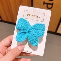 Autumn And Winter New Retro Candy Color Wool Big Bow Hair Rope Sweet Hair Ring Wholesale sku image 2