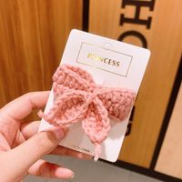 Autumn And Winter New Retro Candy Color Wool Big Bow Hair Rope Sweet Hair Ring Wholesale sku image 7