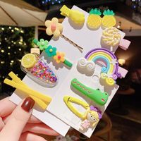 Korean Cartoon Children Hair Clip Set Cute Girl Rainbow Fruit Lollipop Hairpin Set  Wholesale sku image 3
