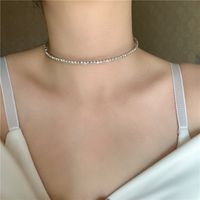 Gargantilla De Collar De Clavícula Con Costura De Cruz De Diamantes De Todo Fósforo Minimalista Diario Coreano sku image 1