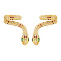 Irregular Ear Bone Clip Snake-shaped Ear Clip Geometric  Hip-hop Diamond Earrings sku image 1