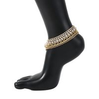 Fashion Wild Beach Geometric Mixed Multi-chain Rhinestone Micro-inlaid Women's Anklet sku image 1