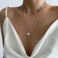 Fashion Long Y-shaped Chain Star Rhinestone Tassel Geometric Women's Necklace sku image 1