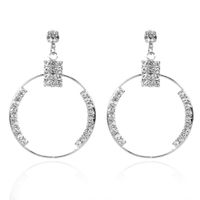 Boucles D'oreilles Creuses Circulaires Géométriques En Alliage De Diamants En Gros Nihaojewerly sku image 2