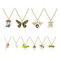 New Simple Animal Pendant Diamond Alloy Butterfly Bee Necklace main image 1