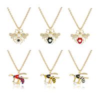 New Simple Animal Pendant Diamond Alloy Butterfly Bee Necklace main image 4