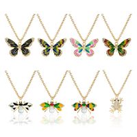 New Simple Animal Pendant Diamond Alloy Butterfly Bee Necklace main image 5