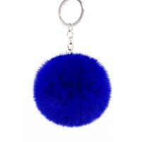 Fashion 8cm Rex Rabbit Hair Ball Faux Fur Short Hair Bag Keychain Pendant Wholesale main image 2