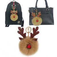 Cute Rabbit Fur Christmas Elk Keychain Pendant Bag Pendant Christmas Gifts main image 6
