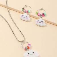 Hot Sale Children Cute Soft Ceramic Cartoon Colorful Smile Cloud Earrings Set Wholesale main image 3