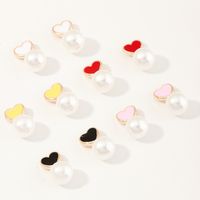Korean Color-preserving Oil Drop Cartoon Cute Pearl Earlobe Earrings Wholesale main image 3