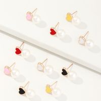Korean Color-preserving Oil Drop Cartoon Cute Pearl Earlobe Earrings Wholesale main image 4