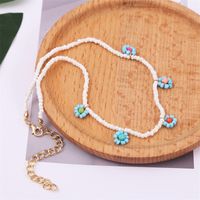 Fashion Long Hand-woven Rice Bead Flower Necklace main image 3