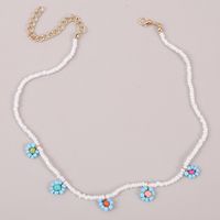 Fashion Long Hand-woven Rice Bead Flower Necklace main image 4