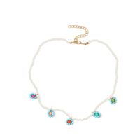 Fashion Long Hand-woven Rice Bead Flower Necklace main image 6