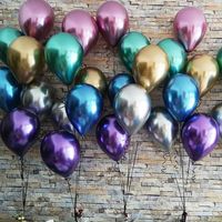 Fashion 12-inch Metal Color Thickened 2.8g Latex Balloon Birthday Wedding Party Layout Metal Chrome Red Balloon main image 3