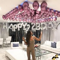 Fashion 12-inch Metal Color Thickened 2.8g Latex Balloon Birthday Wedding Party Layout Metal Chrome Red Balloon main image 4