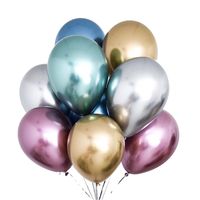Fashion 12-inch Metal Color Thickened 2.8g Latex Balloon Birthday Wedding Party Layout Metal Chrome Red Balloon main image 6